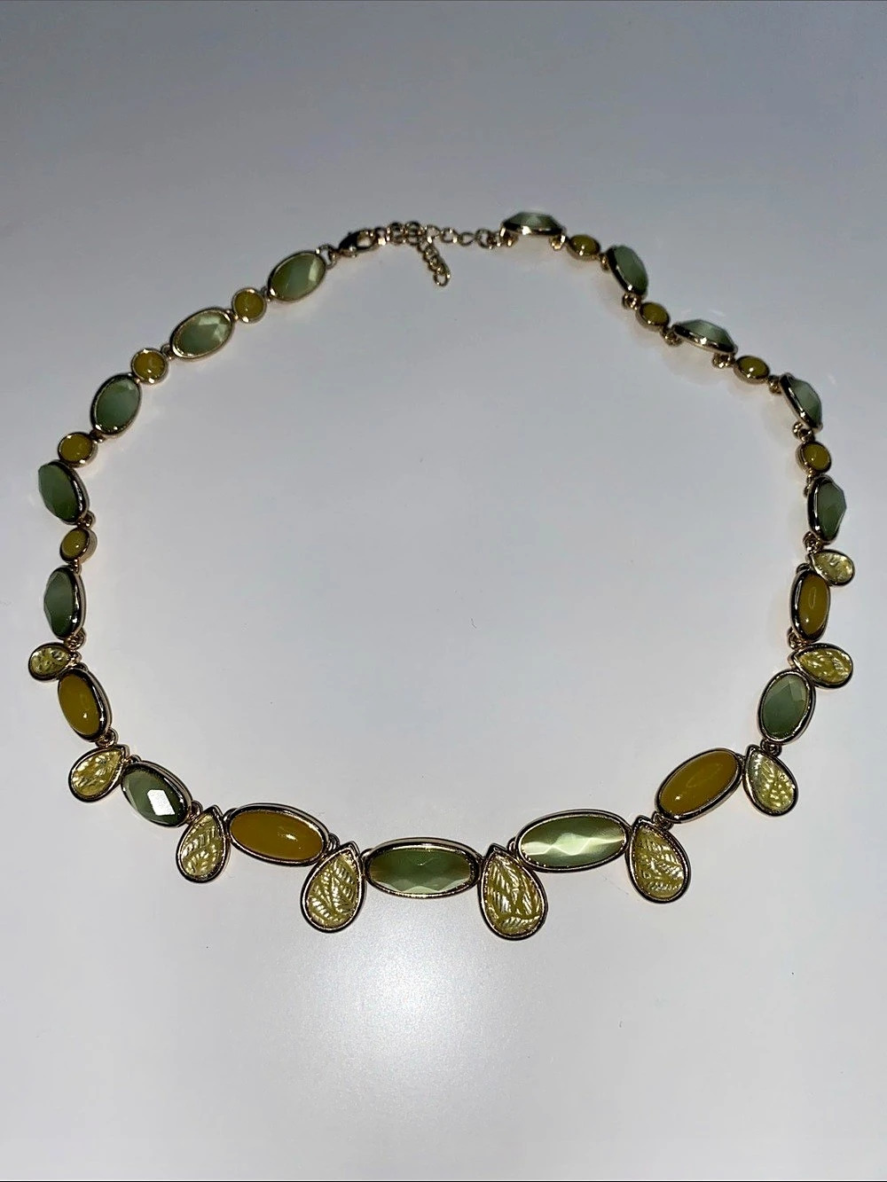 Vintage Green & Gold Statement Necklace